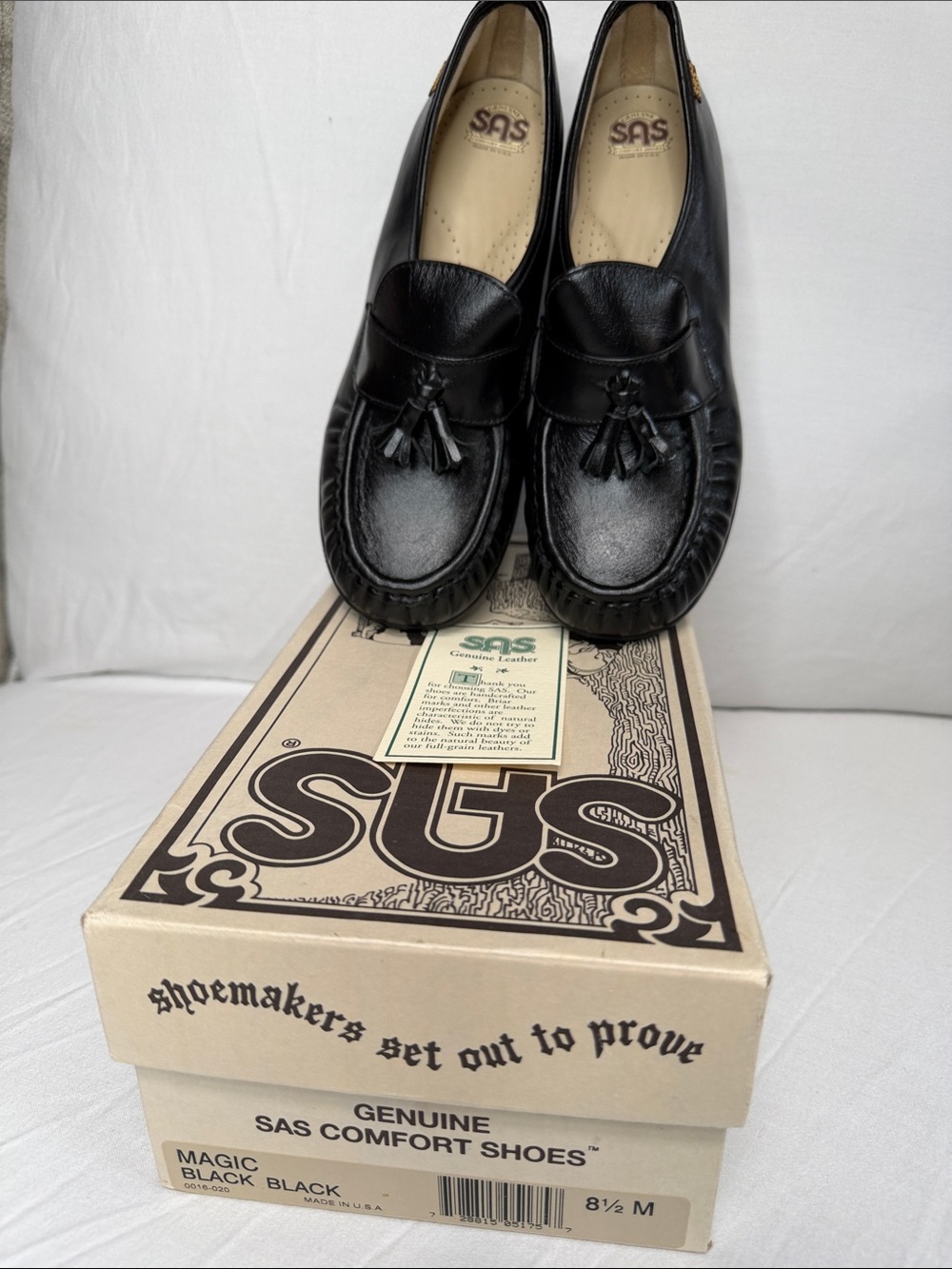 SAS Black Tassel Loafers